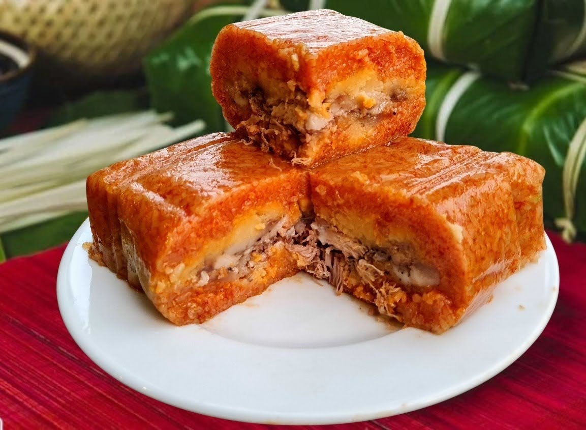 Mua bánh chưng gấc ngon ở Nếp Cẩm Mộc