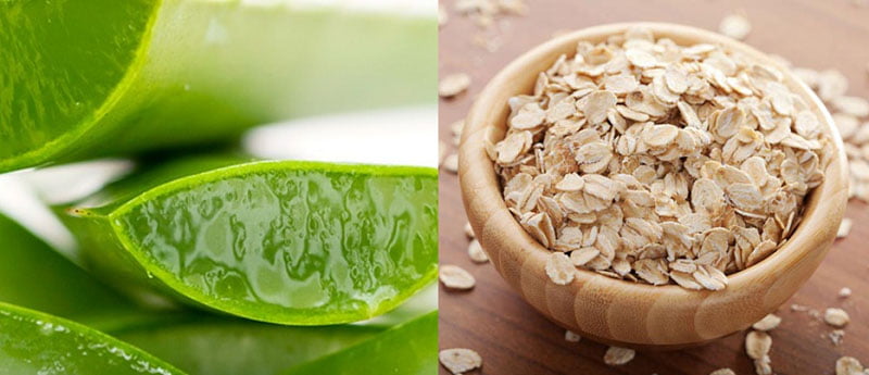 Các mẹ có thể sử dụng mặt nạ nha đam với yến mạch nhé